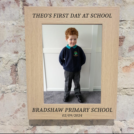 Custom Engraved First Day At School Photo Frame